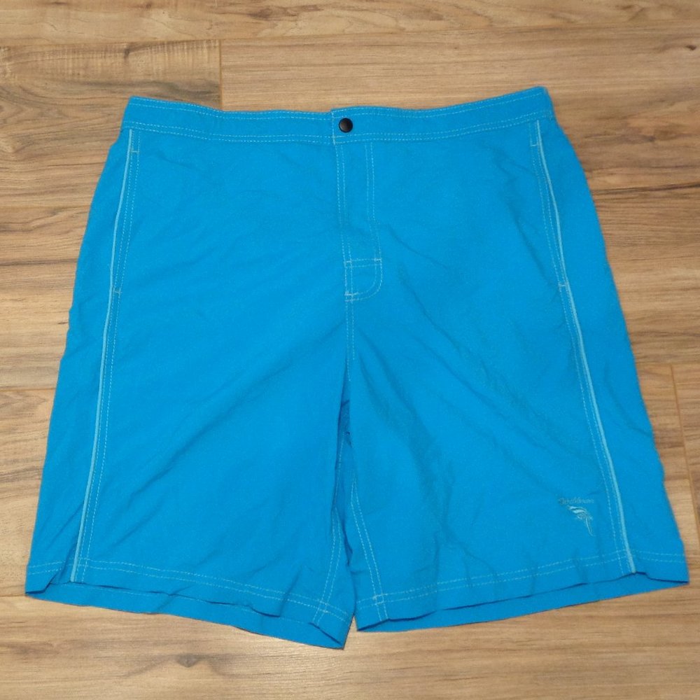 Caribbean Roundtree & Yorke Size Large Turquoise New Swim Trunks Board Shorts